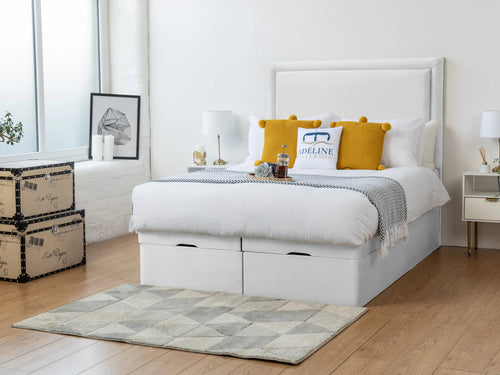 Milford Panel Ottoman End Lift Storage Bed Set with Floor Standing Headboard & Footboard