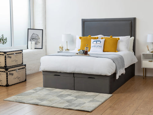 Milford Panel Ottoman End Lift Storage Bed Set with Floor Standing Headboard & Footboard