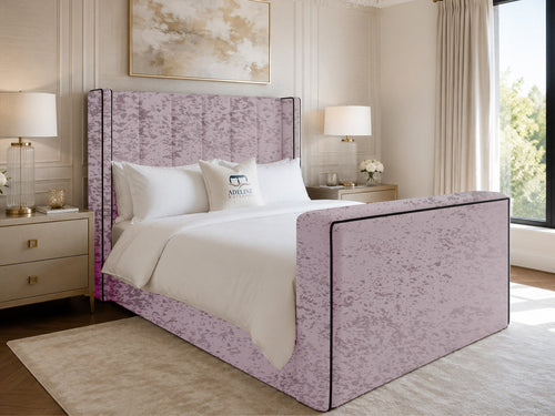 Noir Wing Edge Storage TV Bed Set with End Lift – 48" Floor Standing Headboard