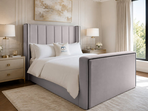 Noir Wing Edge TV Bed – 54" Headboard