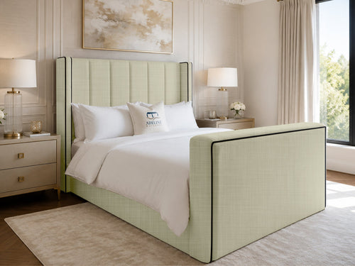 Noir Wing Edge Storage TV Bed Set with End Lift – 60" Floor Standing Headboard