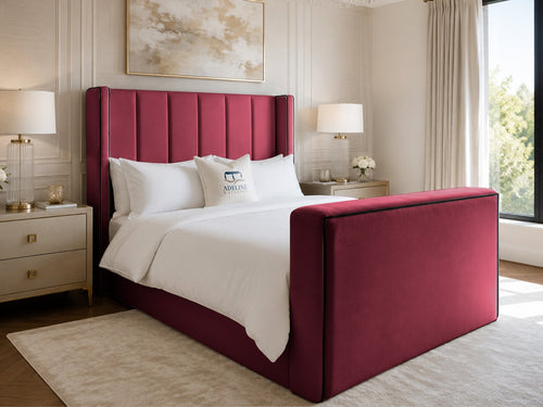 Noir Wing Edge Storage TV Bed Set with End Lift – 60" Floor Standing Headboard