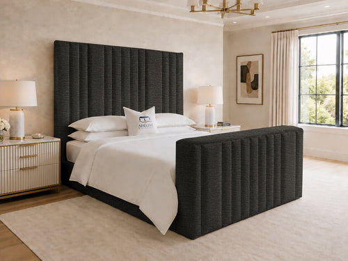 Prestige Column Grand Storage TV Bed Set with End Lift – 54" Floor Standing Headboard