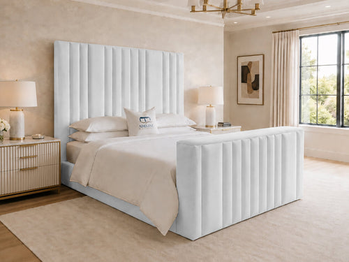 Prestige Column Grand Storage TV Bed Set with End Lift – 54" Floor Standing Headboard