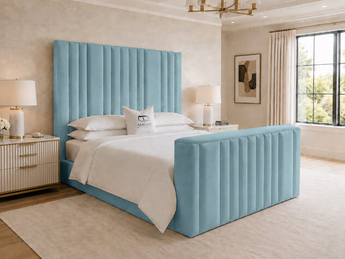 Prestige Column Grand Storage TV Bed Set with End Lift – 60" Floor Standing Headboard