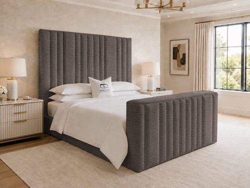 Prestige Column Grand Storage TV Bed Set with End Lift – 60" Floor Standing Headboard