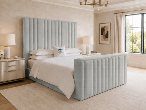 Prestige Column Grand Storage TV Bed Set with End Lift – 60" Floor Standing Headboard