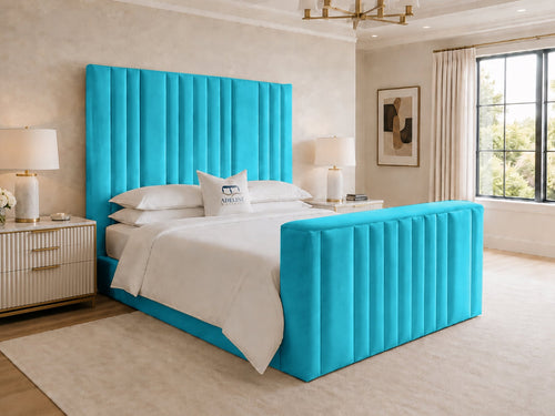 Prestige Column Grand Storage TV Bed Set with End Lift – 60" Floor Standing Headboard