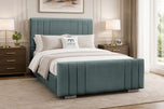 Emerald Coniston - Raymond Vertical Channel Wingback Upholstered Bed Set with Floor Standing Headboard, Footboard & Storage Upgrade Option