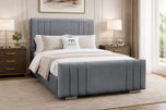 Armour Coniston - Raymond Vertical Channel Wingback Upholstered Bed Set with Floor Standing Headboard, Footboard & Storage Upgrade Option