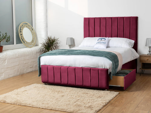 Richland Vertical Panel Divan Bed Set with Storage Drawers, Floor Standing Headboard & Footboard