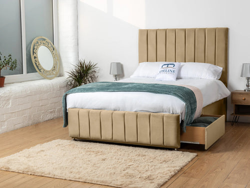 Richland Vertical Panel Divan Bed Set with Storage Drawers, Floor Standing Headboard & Footboard