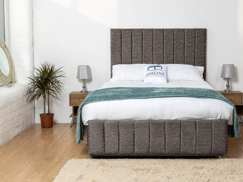 Richland Vertical Panel Divan Bed Set with Storage Drawers, Floor Standing Headboard & Footboard