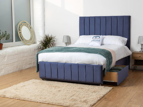 Richland Vertical Panel Divan Bed Set with Storage Drawers, Floor Standing Headboard & Footboard