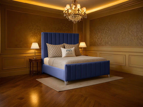 Richmond Vertical Channel Wingback Upholstered Bed Set with Floor Standing Headboard, Footboard & Storage Upgrade Option