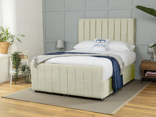 Rochester Vertical Channel Ottoman End Lift Storage Bed Set with Floor Standing Headboard & Footboard