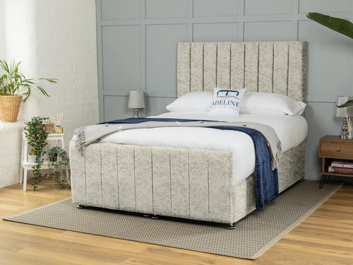 Rochester Vertical Channel Ottoman End Lift Storage Bed Set with Floor Standing Headboard & Footboard