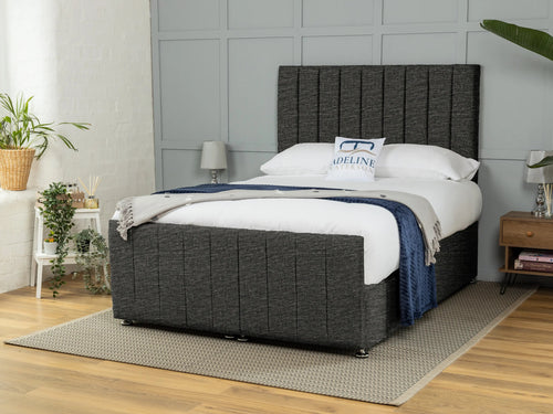 Rochester Vertical Channel Ottoman End Lift Storage Bed Set with Floor Standing Headboard & Footboard