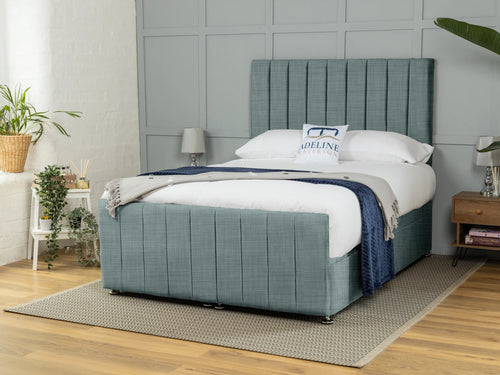 Rochester Vertical Channel Ottoman End Lift Storage Bed Set with Floor Standing Headboard & Footboard