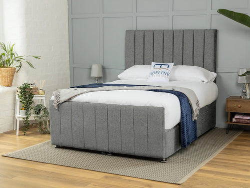 Rochester Vertical Channel Ottoman End Lift Storage Bed Set with Floor Standing Headboard & Footboard