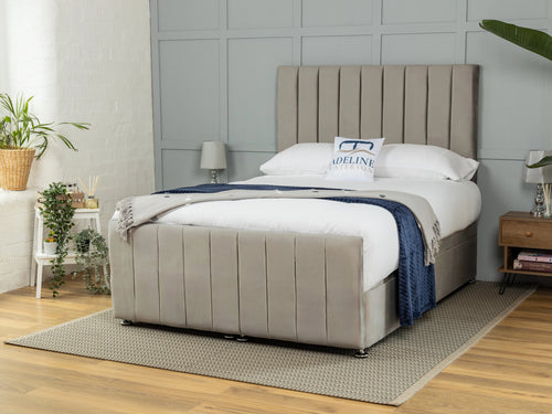 Rochester Vertical Channel Ottoman End Lift Storage Bed Set with Floor Standing Headboard & Footboard