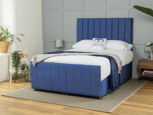 Rochester Vertical Channel Ottoman End Lift Storage Bed Set with Floor Standing Headboard & Footboard
