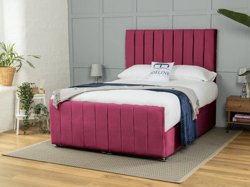 Rochester Vertical Channel Ottoman End Lift Storage Bed Set with Floor Standing Headboard & Footboard
