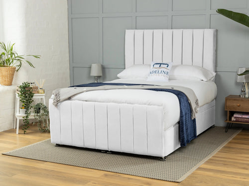 Rochester Vertical Channel Ottoman End Lift Storage Bed Set with Floor Standing Headboard & Footboard