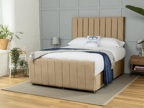 Rochester Vertical Channel Ottoman End Lift Storage Bed Set with Floor Standing Headboard & Footboard