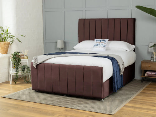 Rochester Vertical Channel Ottoman End Lift Storage Bed Set with Floor Standing Headboard & Footboard