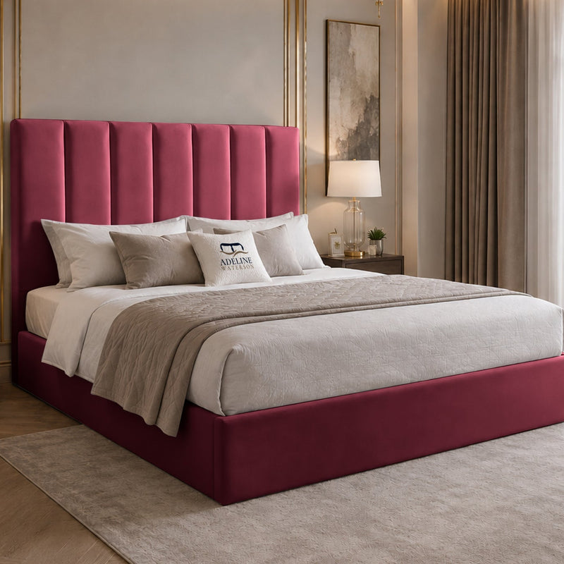 Beige Plush Velvet Beds