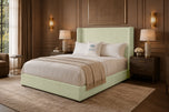 The Serenity Wing Plain Bed in Almond Coniston