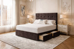 Mocha Chelsea Cube Panel Divan Bed