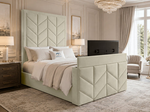 Chevron Luxe TV Bed – 48" Headboard