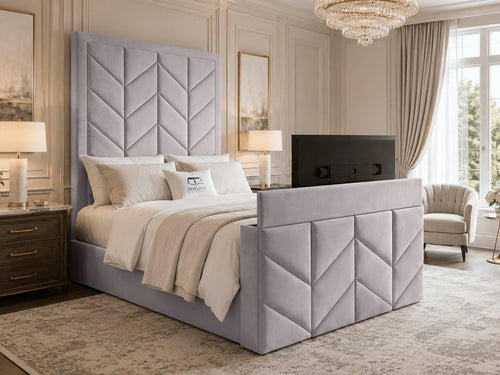 Chevron Luxe TV Bed – 60" Headboard