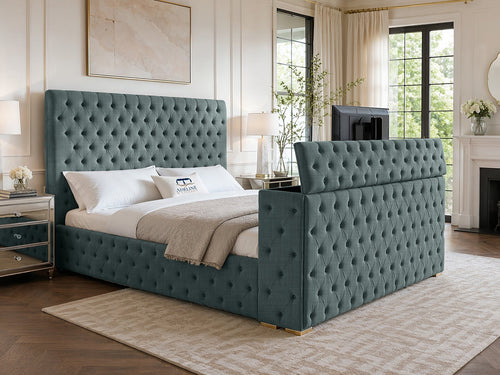 Grandeur Chesterfield Button-Tufted TV Bed – 60" Headboard