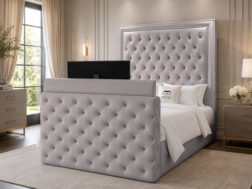 Imperial Stud Button-Tufted TV Bed – 48" Headboard