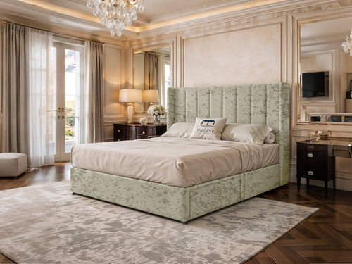 Kensington Vertical Channel Divan Bed Set with Storage Drawers, Floor Standing Headboard & Footboard