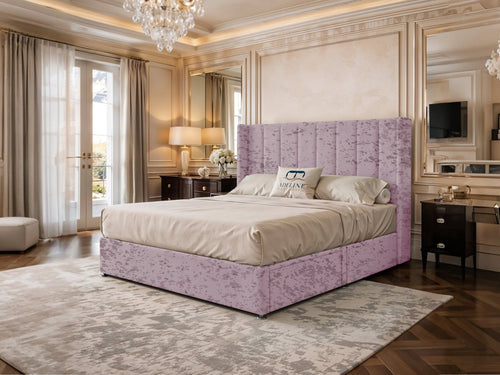 Kensington Vertical Channel Divan Bed Set with Storage Drawers, Floor Standing Headboard & Footboard