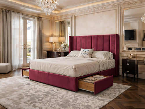 Kensington Vertical Channel Divan Bed Set with Storage Drawers, Floor Standing Headboard & Footboard