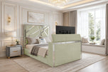 Almond Luxe Silver Panel Storage TV Bed 60"