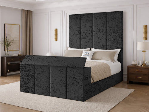 Marquee Panel Storage TV Bed Set with End Lift – 48" Floor Standing Headboard