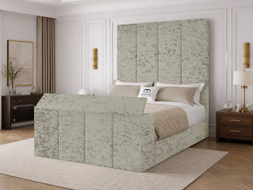 Marquee Panel Storage TV Bed Set with End Lift – 48" Floor Standing Headboard