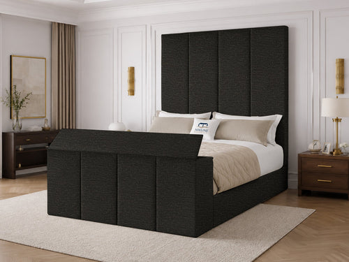 Marquee Panel Storage TV Bed Set with End Lift – 48" Floor Standing Headboard