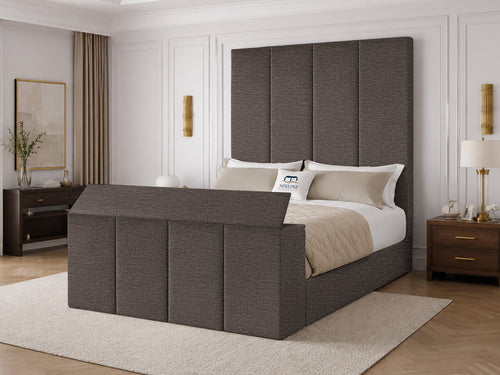 Marquee Panel Storage TV Bed Set with End Lift – 48" Floor Standing Headboard