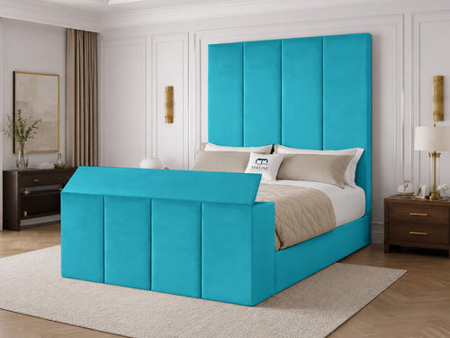 Marquee Panel Storage TV Bed Set with End Lift – 48" Floor Standing Headboard