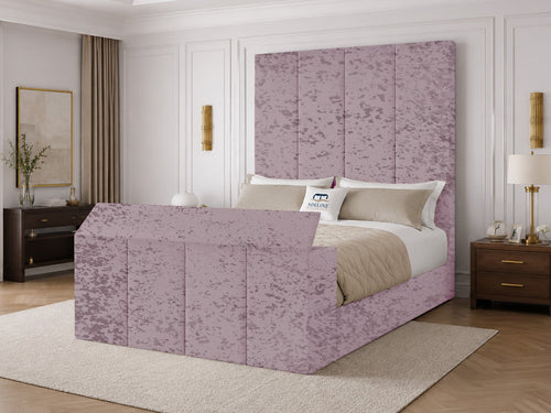 Marquee Panel Storage TV Bed Set with End Lift – 48" Floor Standing Headboard