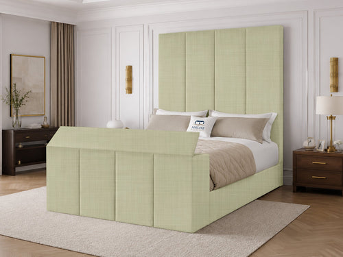 Marquee Panel Storage TV Bed Set with End Lift – 60" Floor Standing Headboard