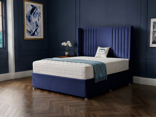 Mayfair Vertical Channel Divan Bed Set with Storage Drawers, Floor Standing Headboard & Footboard
