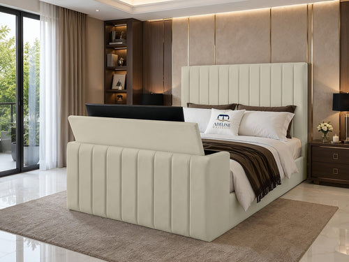 Meridian Wide Vertical Channel TV Bed – 48" Headboard